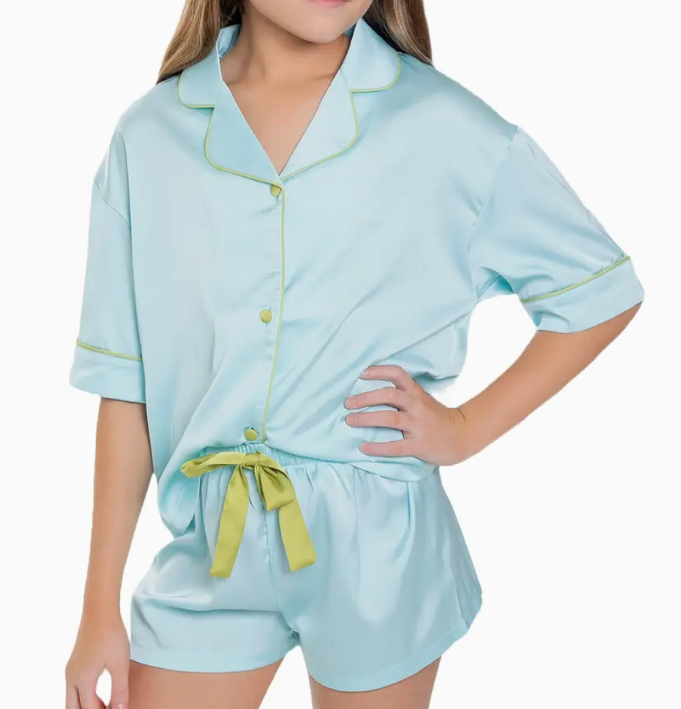 SS SILKY TURQ PJ SET