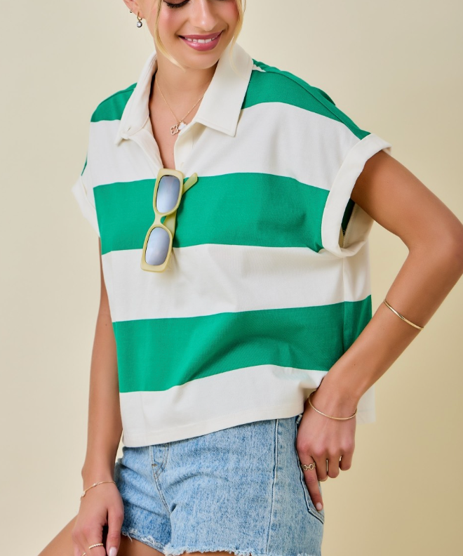 DM GRN WHT STRIPE