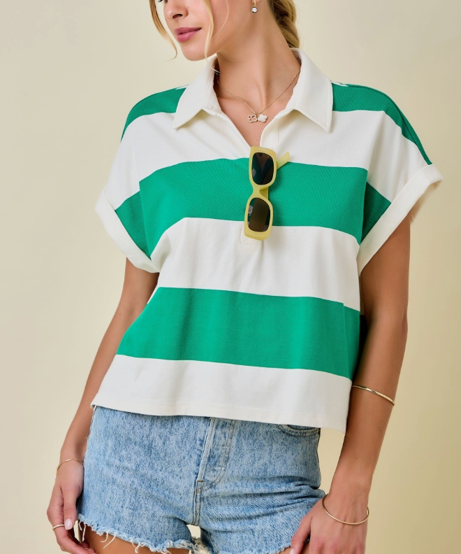 DM GRN WHT STRIPE