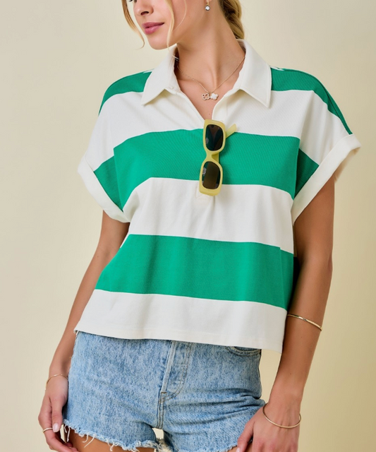 DM GRN WHT STRIPE