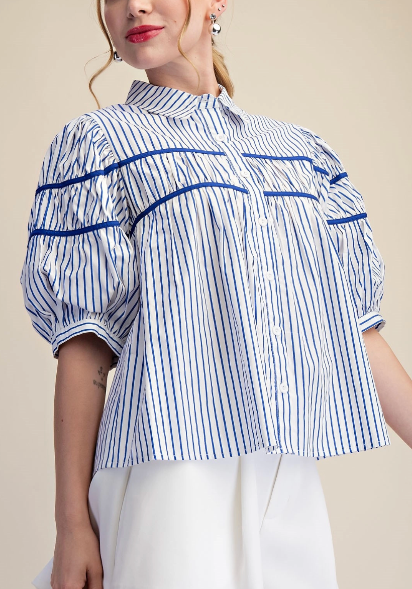 GL BLU STRIPE TOP