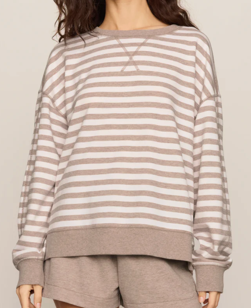 SZ EVERYDAY STRIPED CREW ASH
