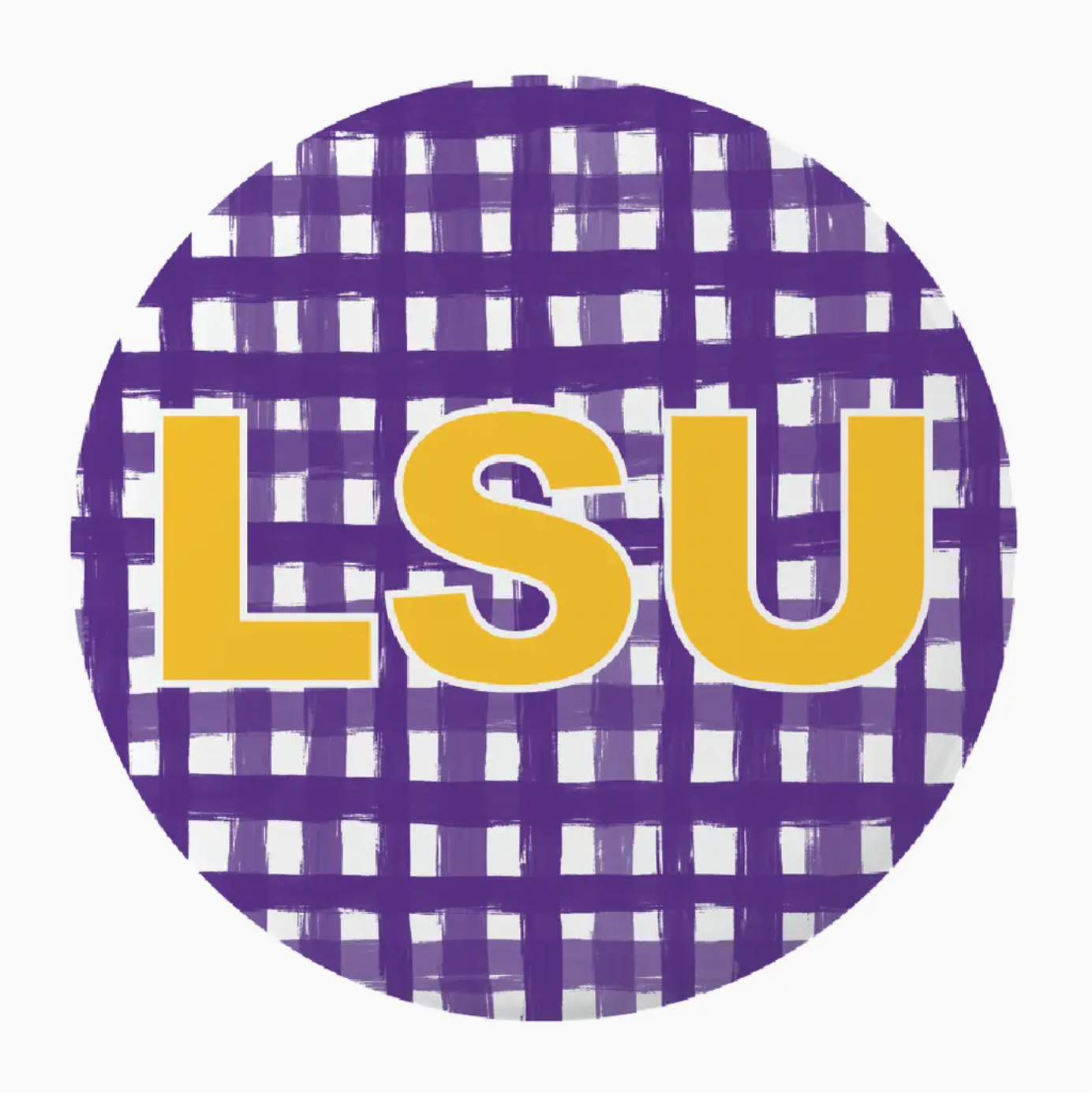 LSU GINGHAM BUTTON