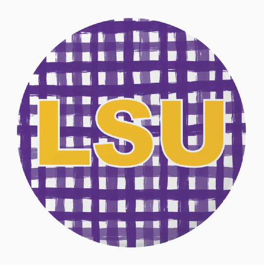 LSU GINGHAM BUTTON