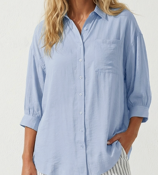 NZ MADDIE 3/4 SLEEVE BLUE