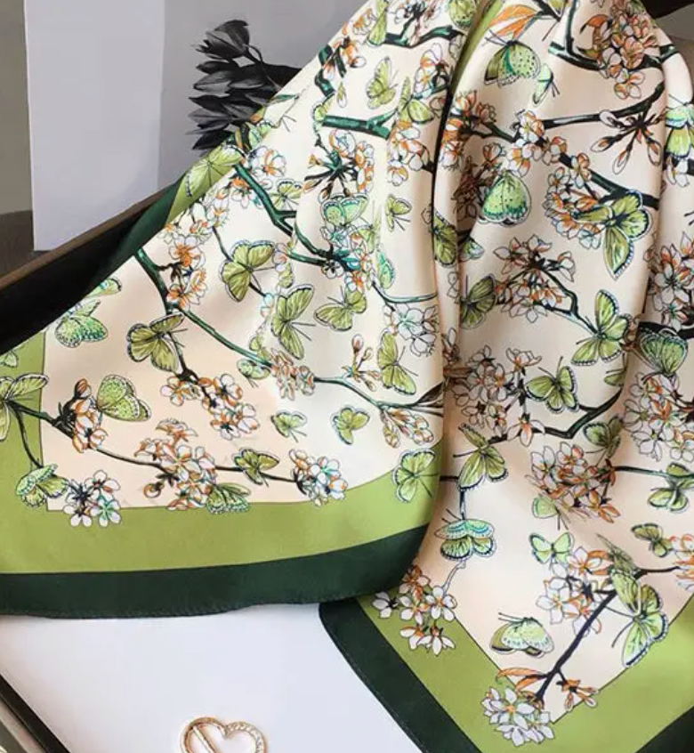 UZ GREEN FLORAL SCARF