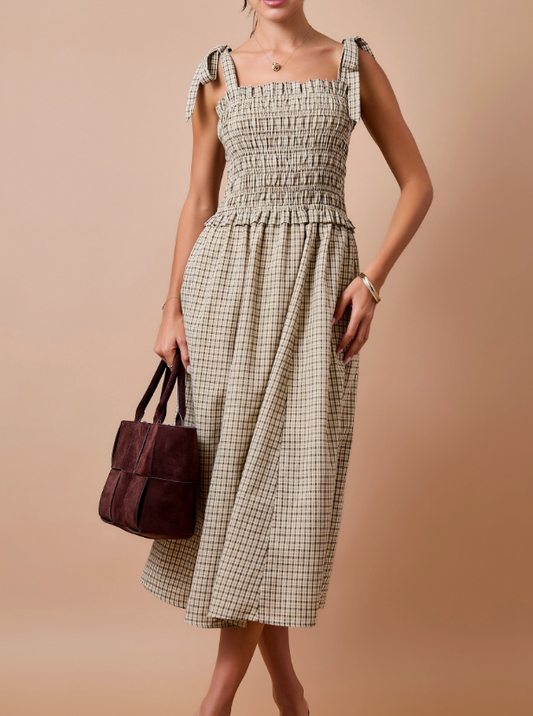 DM KINSEY PLAID MIDI