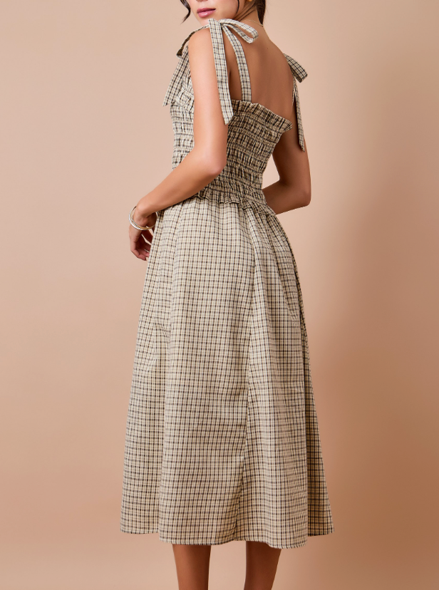 DM KINSEY PLAID MIDI