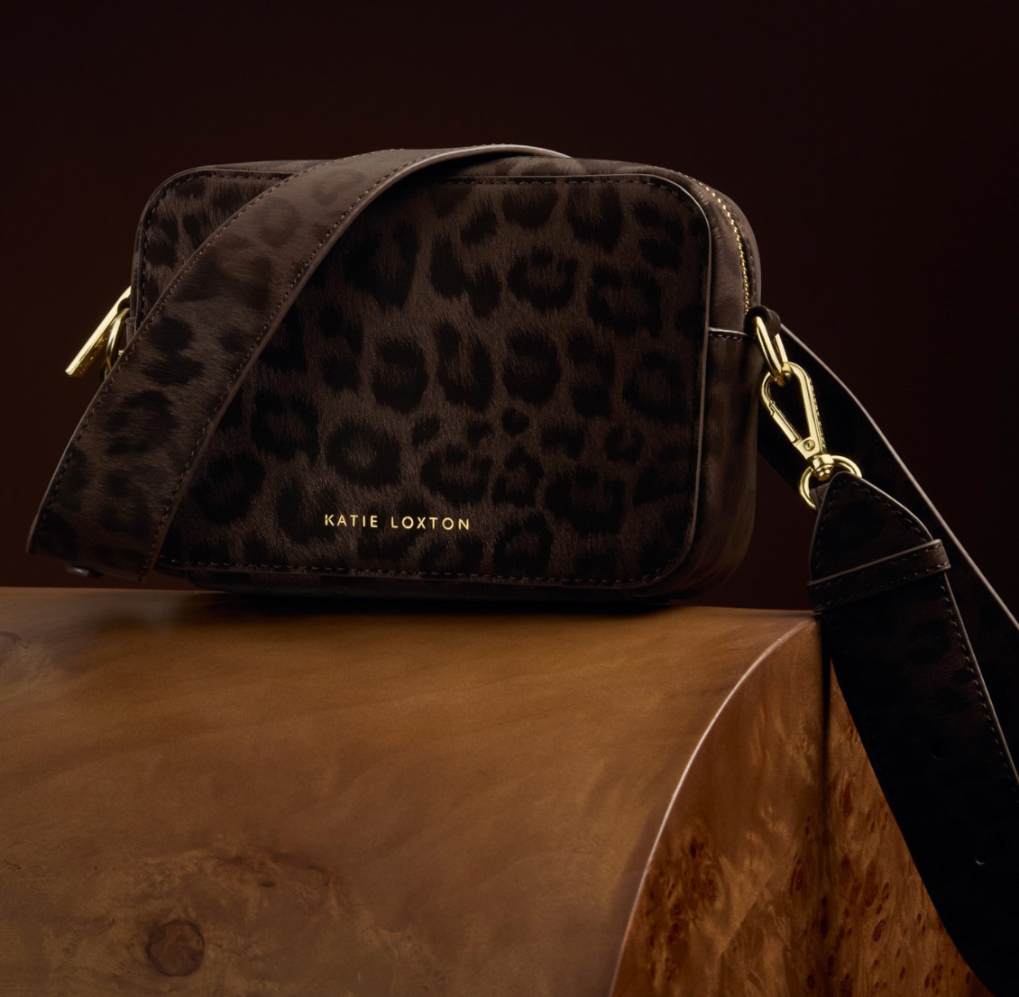 KL AVERY CROSSBODY CHOC LEOP