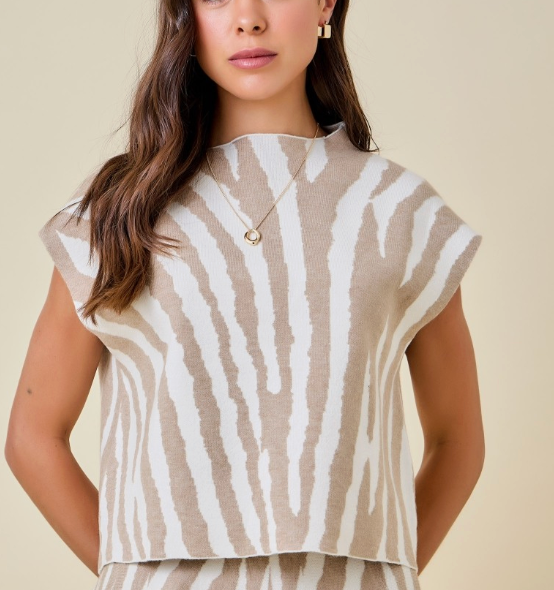 DM LANDRY TIGER TOP BEIGE