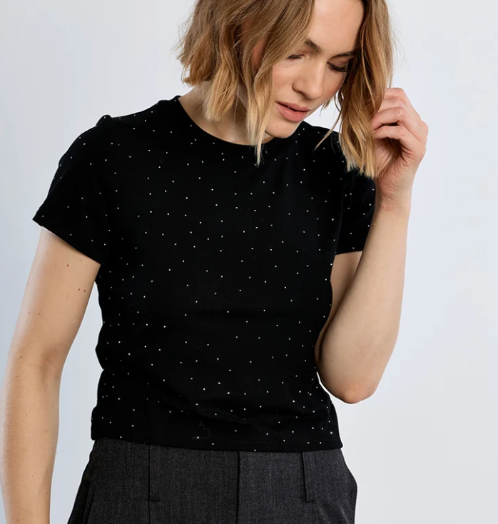 MB BLK RHINESTONE TEE