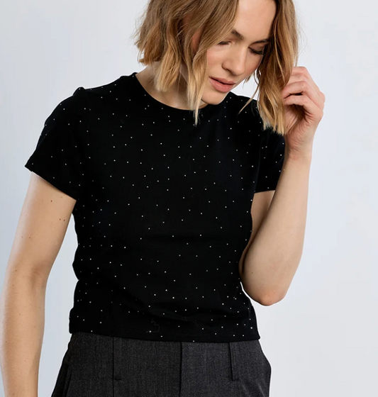MB BLK RHINESTONE TEE