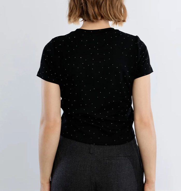 MB BLK RHINESTONE TEE