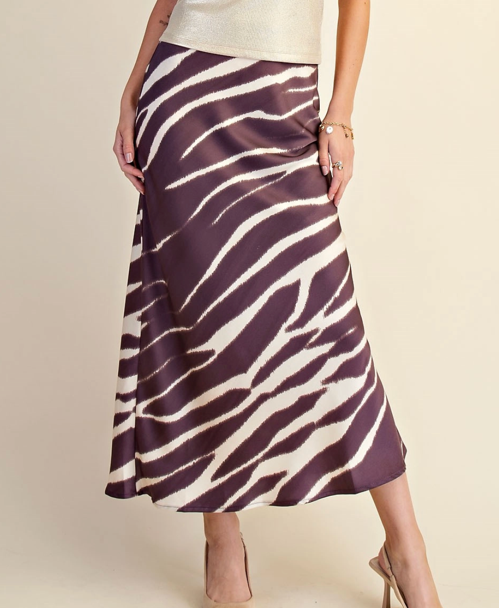 GL BRWN ANIMAL PRINT SKIRT