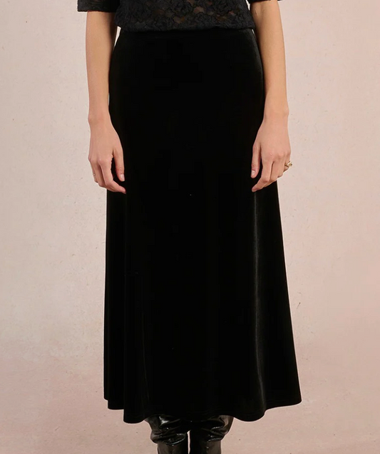 MB LEXY BLK VEL MAXI SKRT