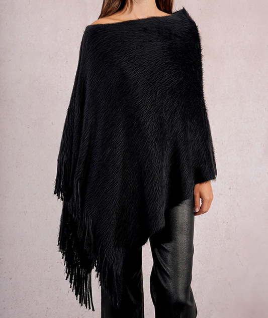 BM BLK PONCHO