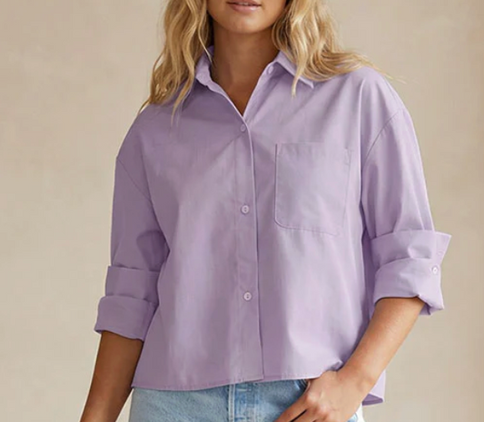 NZ MAUVE BUTTON DOWN BLOUSE