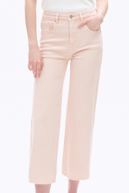 BY HIGH RISE WIDE LEG PALE PINK