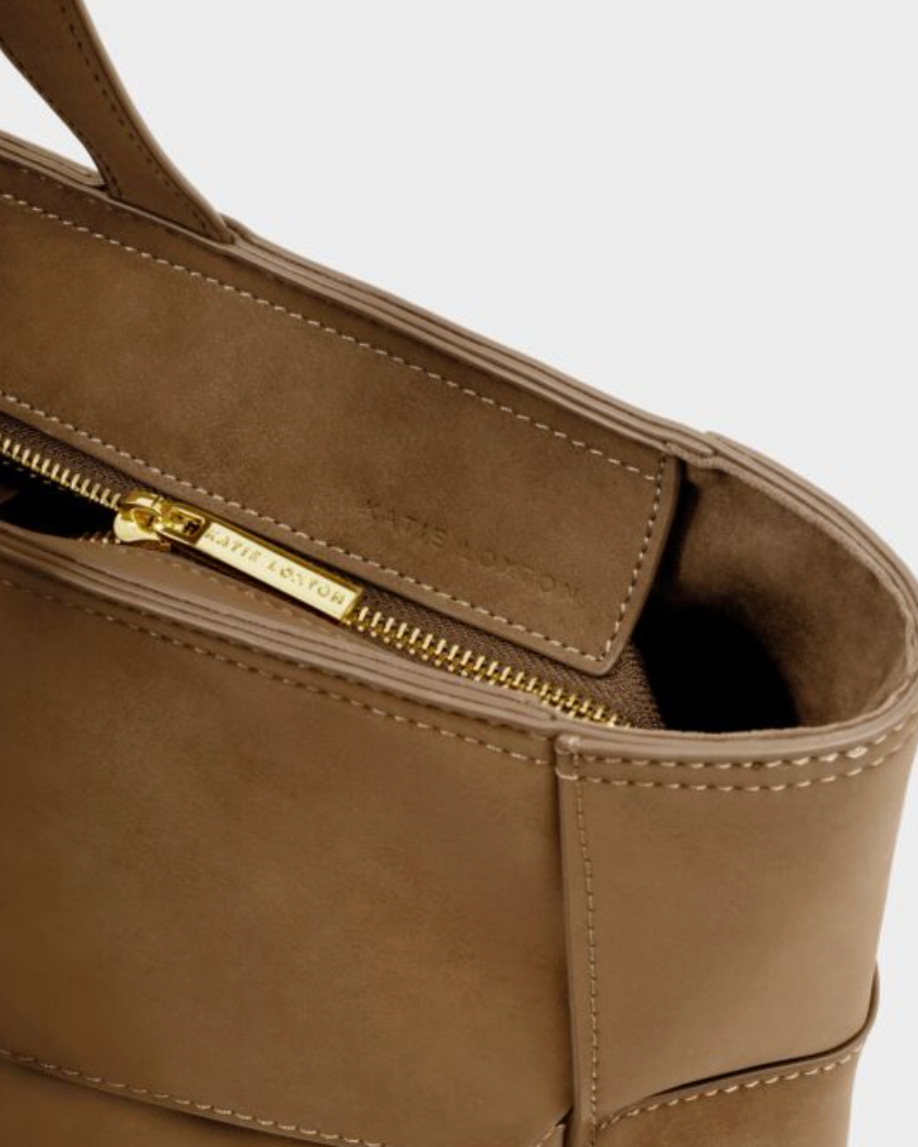 KL TAYA WOVEN TOTE CARAMEL SUEDETTE