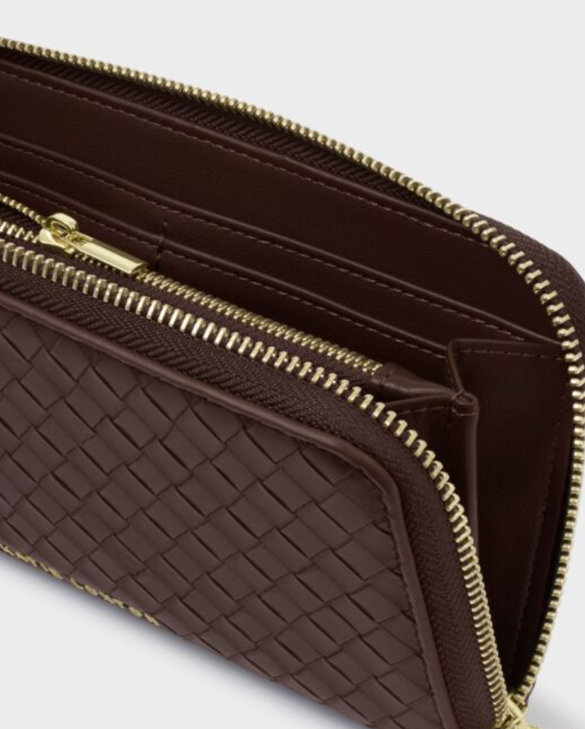 KL LG WOVEN WALLET CHOCLATE