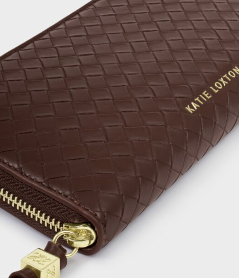 KL LG WOVEN WALLET CHOCLATE