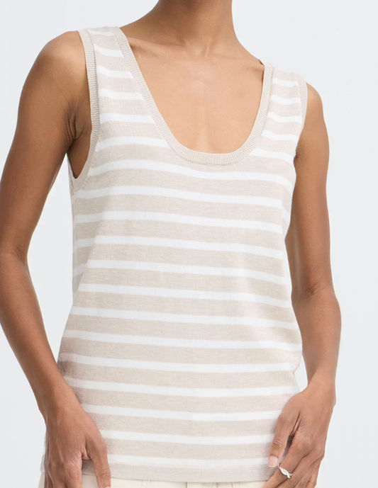 IC LULU OATMEAL STRIPE TNK