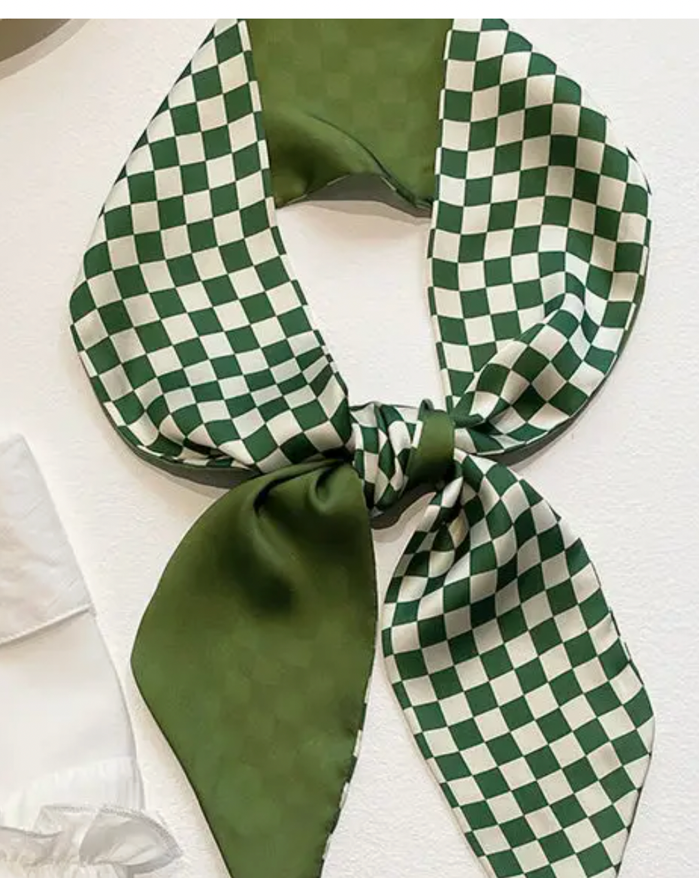 DF CHECKERED SILK SCARF