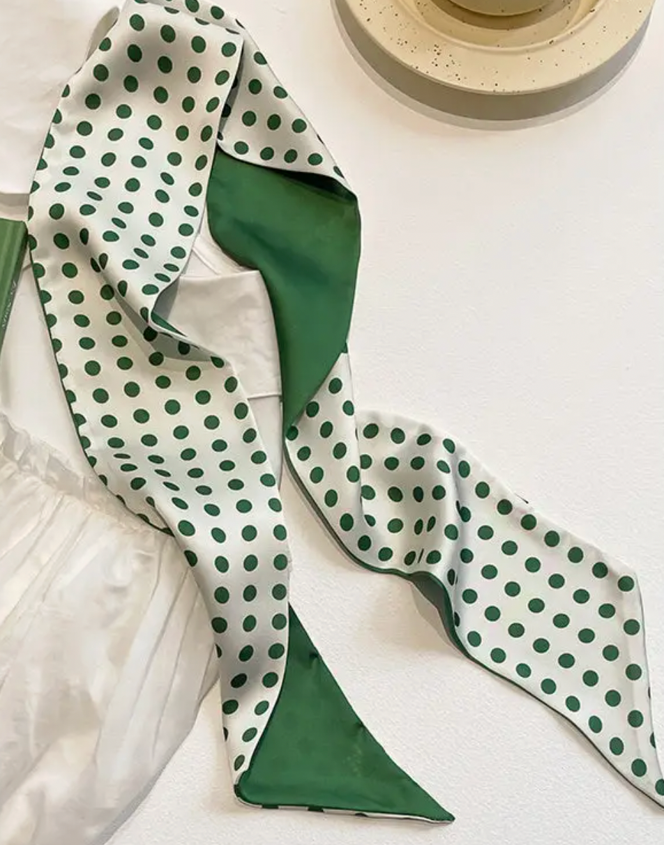 DF POLKA DOT SILK SCARF