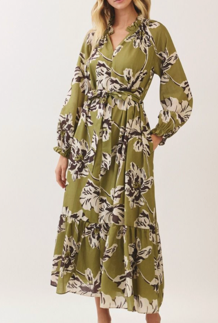 CT OLIVE FLORAL DRESS