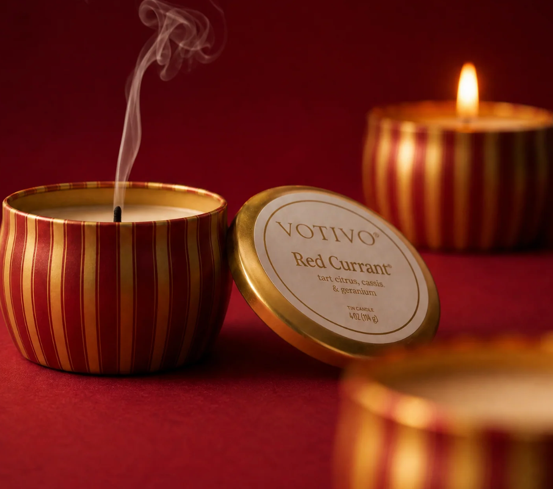 VOTIVO RED CURRANT TIN CANDLE