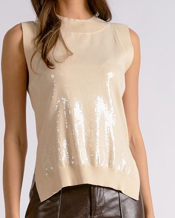 LE JESS BEIGE SHIMMER TNK