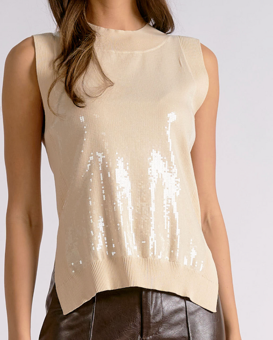 LE JESS BEIGE SHIMMER TNK