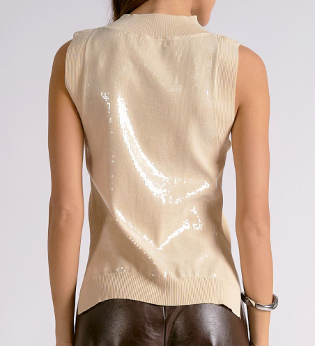 LE JESS BEIGE SHIMMER TNK