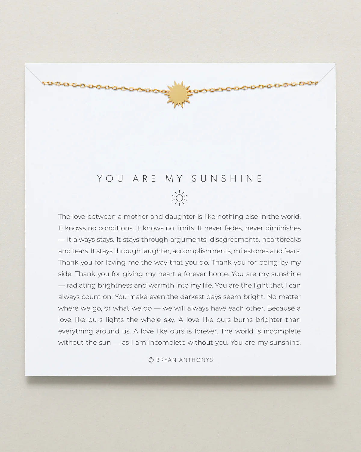 BA YOU ARE MY SUNSHINE NECKLACE