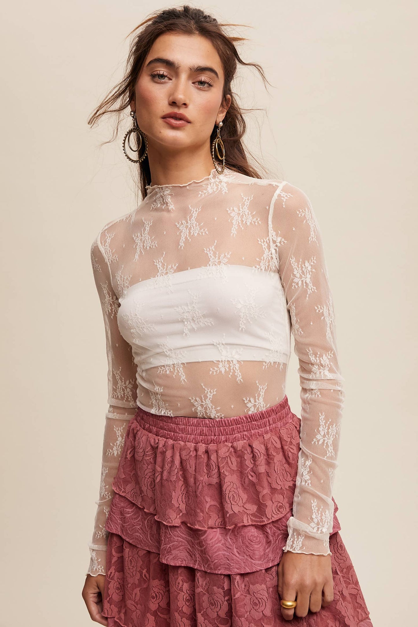 LT Lace Long-Sleeve Top
