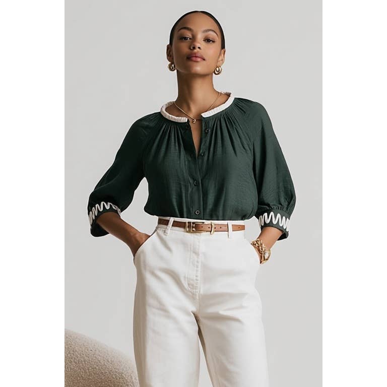 NZ NINA BLOUSE FOREST