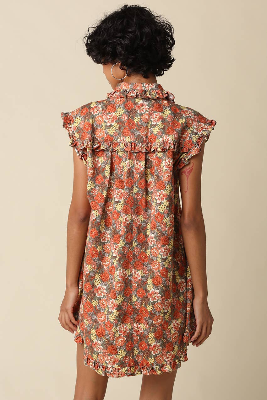Poppy Floral Shirt Mini Dress